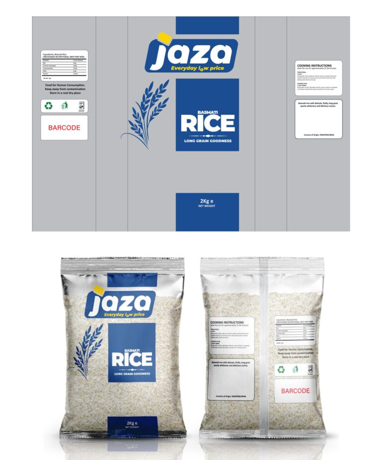 Packaging design Jaza Brand Rice Pouch