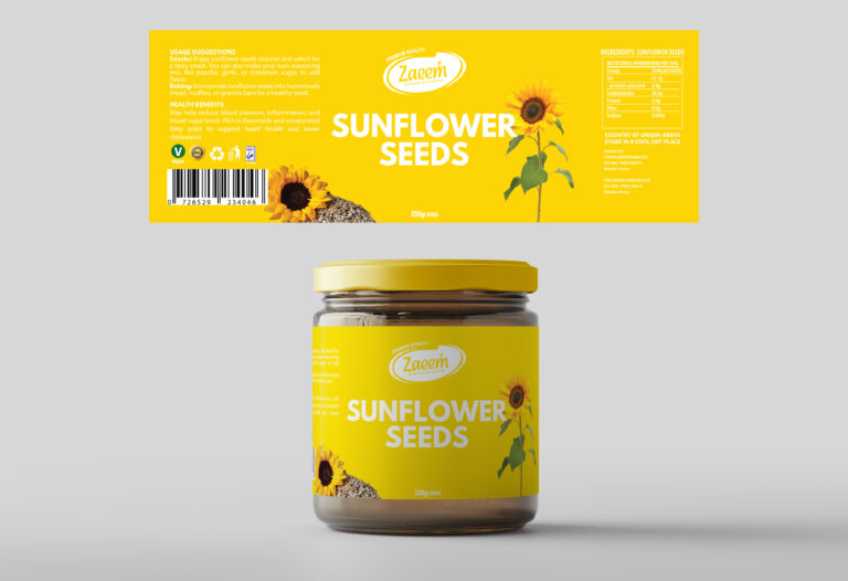sunflower seeds Label design
